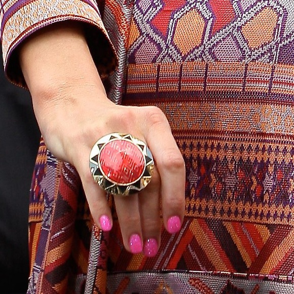 House of Harlow 1960 Jewelry - 🖤CYBER MONDAY SALE🖤 HOUSE of HARLOW red gold large oval statement ring 5 6 7